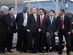 Ban Ki-moon en su visita a centro penitenciario de Uruguay. EFE  /