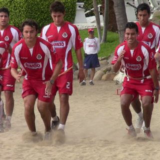 Javier Ledesma junior, feliz por estar con su padre