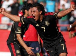 Javier Cortés celebra su anotación. MEXSPORT  /