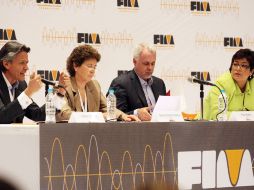 Ramiro Osorio, María Cristina García, Raúl Padilla y Nubia Macías, en la FIM. E. BARRERA  /