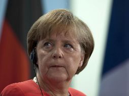 Merkel, en una conferencia de prensa tras su reunión en la Cancillería en Berlín. AP  /
