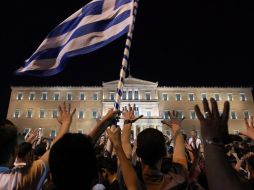 'Indignados' griegos se reúnen para protestar por las medidas de auteridad del Gobierno. EFE  /