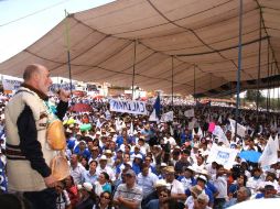 Gustavo Madero acudió a un mitin de apoyo a su candidato a la gubernatura del Estado de México, Luis Felipe Bravo Mena. EL UNIVERSAL  /