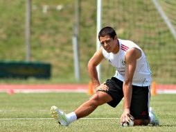El delantero mexicano Javier Hernández durante entrenamiento para Copa Oro. MEXSPORT  /