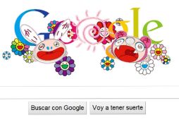 El logotipo está pintado de colores, con flores alrededor y un sol en color rosa que reemplaza la segunda ‘o’ de 'Google'. ESPECIAL  /