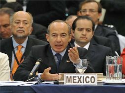 Felipe Calderón participa en la Conferencia Internacional de Apoyo a la Estrategia de Seguridad de Centroamérica. EFE  /