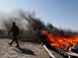 Quema de drogas decomisadas. México se ha convertido en el tercer productor mundial de opio. ARCHIVO  /