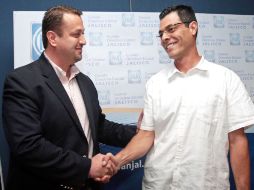El ex diputado Iván Argüelles Sánchez (der.) asumió el liderazgo del PAN en Jalisco, tras la renuncia de Hernán Cortés. E. BARRERA  /