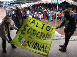 Habitantes de Cherán protestan para exigir seguridad. EL UNIVERSAL  /
