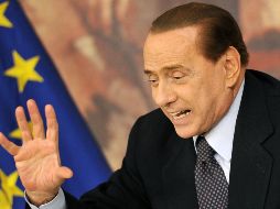 Berlusconi en una conferencia de prensa, en el Palazzo Chigi de Roma. AFP  /