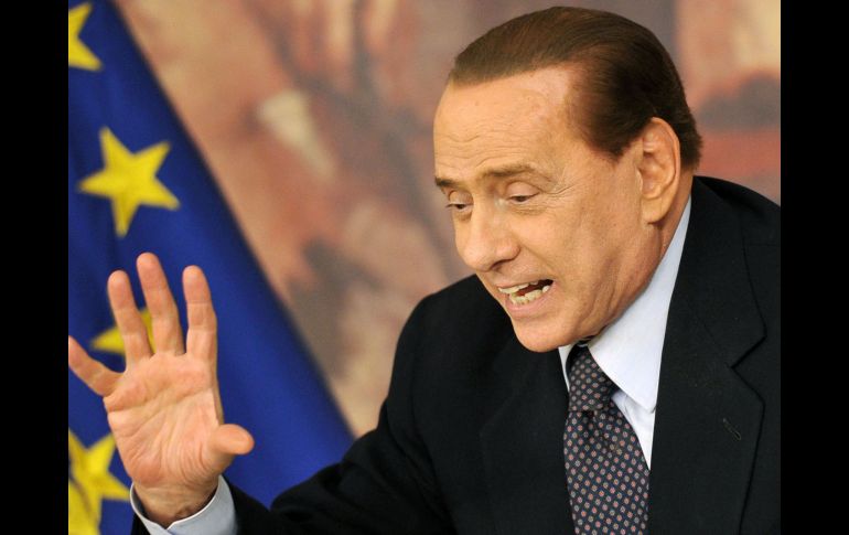 Berlusconi en una conferencia de prensa, en el Palazzo Chigi de Roma. AFP  /