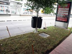 Ejemplo de papeleras inteligentes instaladas en el primer cuadro de la ciudad. E. BARRERA  /