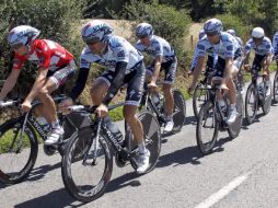 Saxo Bank en una sesión de entrenamiento del viernes 01 de Julio. EFE  /