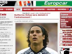 La pagina web del club francés dio a conocer la información del fichaje de Ochoa. ESPECIAL  /