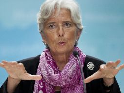 Christine Lagarde ofreció su primera conferencia de prensa desde que asumió al frente del Fondo. AFP  /