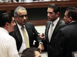 Los coordinadores parlamentarios: José María Martínez, Raúl Vargas, Enrique Aubry y Roberto Marrufo. A. GARCÍA  /