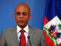 Michel Martelly en una conferencia de prensa tras su reunión en el Palacio de la Moncloa en Madrid. AFP  /