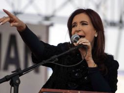 La presidenta argentina Fernández inauguró la nueva plataforma. NTX  /