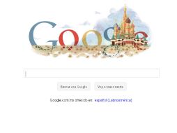 El 'doodle' muestra la Catedral de San Basilio en acuarela, en la que la palabra Google se encuentra en diferentes colores. ESPECIAL  /