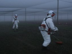 Los activistas asaltaron la estación de la Organización para la Investigación de la Mancomunidad de Australia. EFE  /