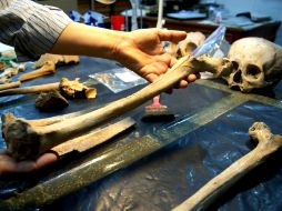 En el municipio de Berriozábal, Chiapas, investigadores del INAH realizaron el salvamento arqueológico de tres osamentas. EL UNIVERSAL  /