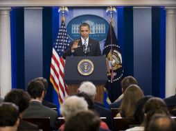 El mandatario estadounidense, Barack Obama, durante la conferencia de prensa. EFE  /