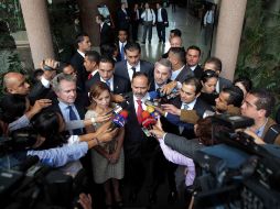 El dirigente nacional del PAN, Gustavo Madero, responde sobre la reunión con seis de los aspirantes a la Presidencia. A. GARCÍA  /