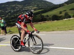 Evans durante la penúltima etapa del Tour de Francia, ahora él es líder. AFP  /