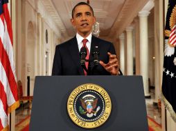 El presidente de EU, Barack Obama, durante su discurso. AP  /