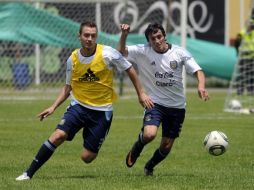 Jugadores de la Selección Sub-20 de Argentina, durante sesión de entrenamiento en Colombia. EFE  /