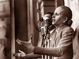 El retrato en hierro de Eva Perón está en la fachada del ministerio de Desarrollo Social, donde pronunció un histórico discurso. NTX  /