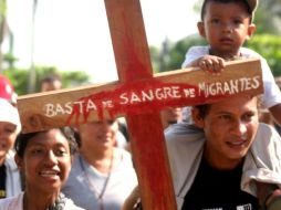 Migrantes protestan en contra del hostigamiento y el secuestro que ocurre en su contra dentro del territorio mexicano. EL UNIVERSAL  /