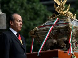 El mandatario federal pronunció un discurso al pie del Ángel de la Independencia. EL UNIVERSAL  /