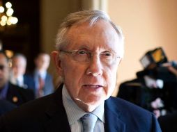 Harry Reid,  líder de la mayoría demócrata del Senado estadounidense, tras una reunión hoy con legisladores de su partido. REUTERS  /