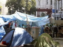 Los manifestantes fueron desalojados por 200 policías. EFE  /