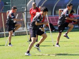 Jugadores del Club Atlas, durante sesión de entrenamiento en el Club Colomos. EL INFORADOR  /