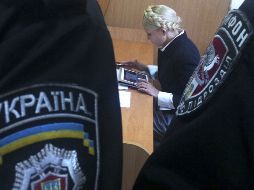 Yulia Tymoshenko, durante un ensayo de audiencia en el Tribunal de Distrito Pecherskiy en Kiev. AP  /