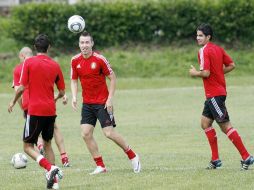 Jugadores de la Selección mexicana Sub-20, durante sesión de entrenamiento en Pereira, Colombia. EFE  /