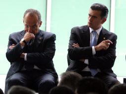 Felipe Calderón  y el secretario de Educación Pública, Alonso Lujambio, en la inauguración del Parque CIEN, en León. EL UNIVERSAL  /