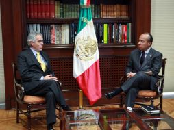 Felipe Calderón, se reunió con el presidente de la Corte Interamericana de Derechos Humanos (CIDH), Diego García-Sayán. NTX  /