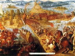 La muestra también cuenta con piezas, como el estandarte de Hernán Cortés. ARCHIVO  /