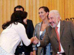 En su primera actividad Luna Ramos entregó diplomas de la especialidad en Justicia Electoral. EL UNIVERSAL  /