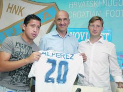 Hebert Alférez, ex delantero del Atlas fue presentado ayer como nuevo jugador del HNK Rijeka de Croacia. CORTESÍA CLUB ATLAS  /