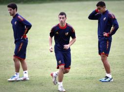 Entrenamiento de los jugadores de la Selección Sub-20 de España, previo al encuenttro con Brasil, en Pereira, Colombia. EFE  /