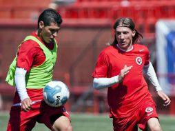 Jugadores del Club Xolos de Tijuana preparandose durante una sesión de entrenamiento. MEXSPORT  /