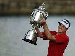 Keegan Bradley disfrutó con gran euforia su triunfo. EFE  /