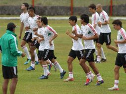 Jugadores de la Selección mexicana Sub-20, durante sesión de entrenamiento. EFE  /