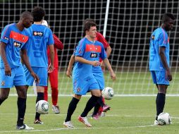 La Selección Sub-20 de Portugal, una de los cuatro equipos que jugarán en semifinales en Colombia, durante entrenamiento. EFE  /