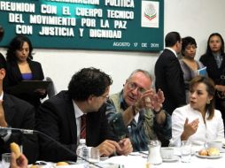 Javier Sicilia encabezó el grupo de activistas que se reunió con legisladores esta mañana. EL UNIVERSAL  /