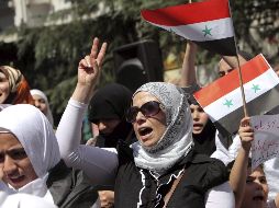 Manifestantes sirias protestan contra el régimen del presidente, Bachar al Assad. EFE  /